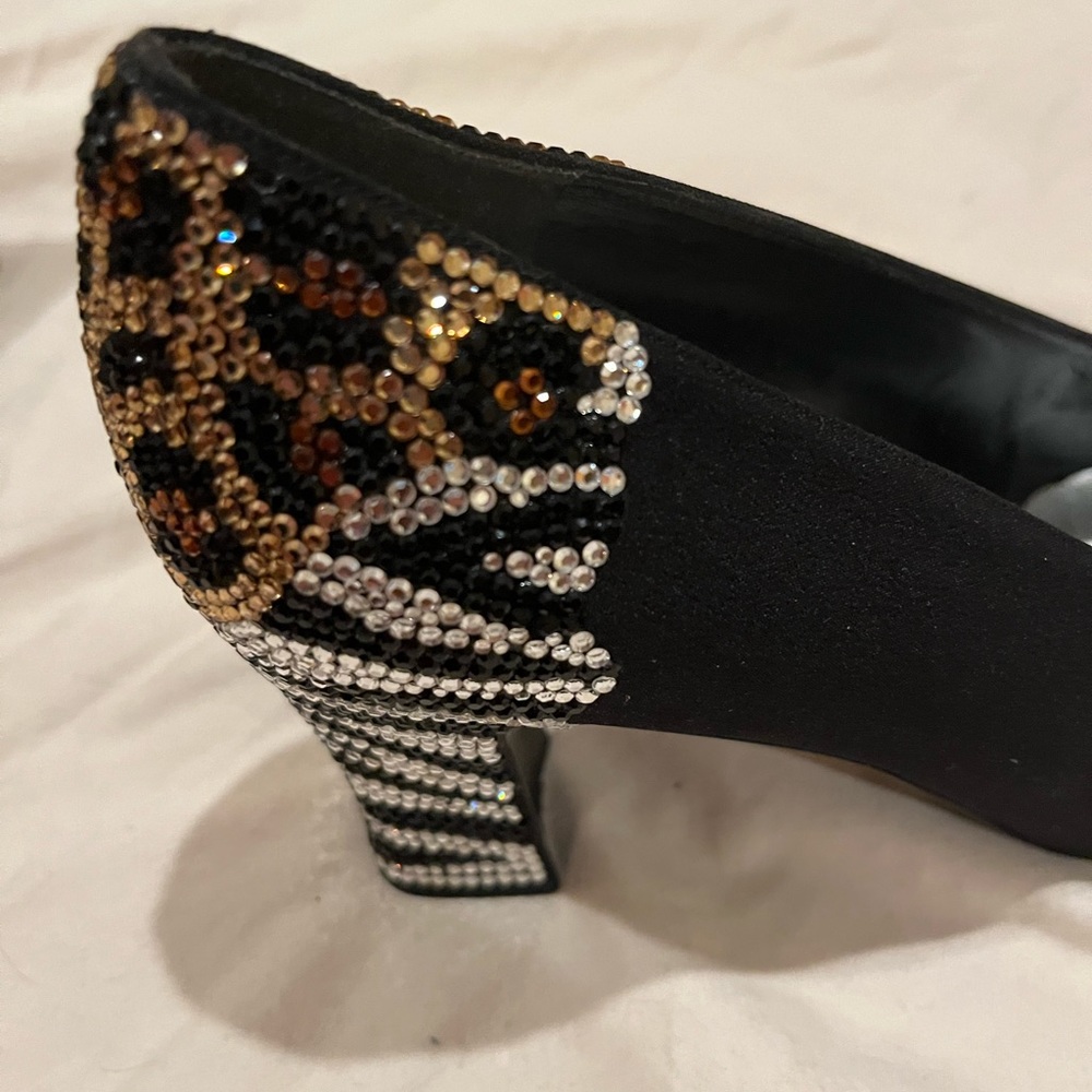 Stuart Weitzman Tigereye Black Peau Heels View 4